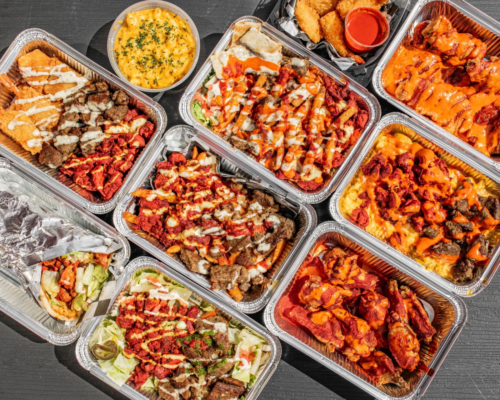 Haji's Halal Food platters, gyros, wings and sides
